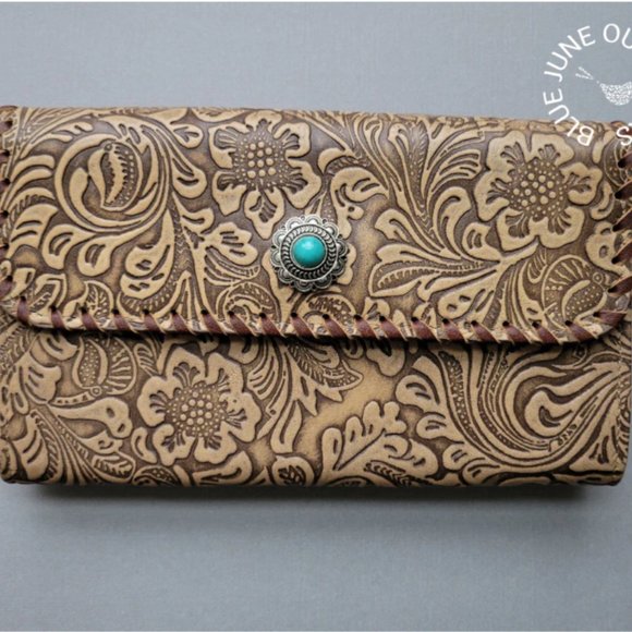 Hand Tooled Leather Wallet by Myra Bag - Picture 2 of 6